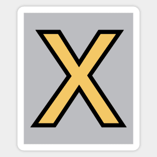 Funky Yellow Letter X Magnet